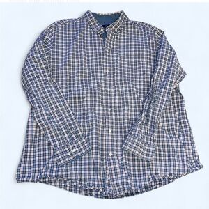 George Blue Casual Button Down Shirt with Plaid Pattern